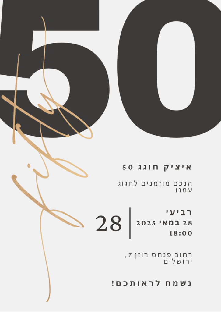 הזמנה ליום הולדת 50- הזמנות לאירועים